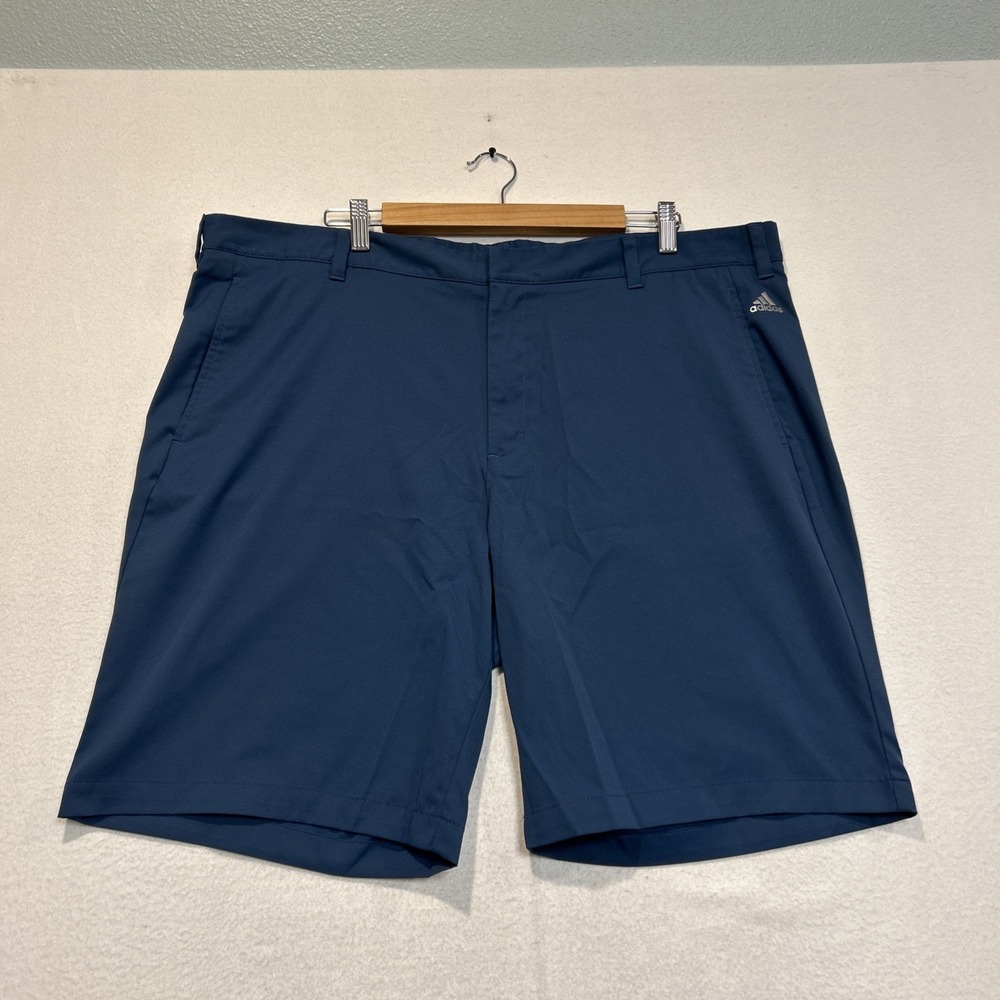 Adidas Mens Blue Golf Chino Shorts 42 Flat Front Performance AE6292